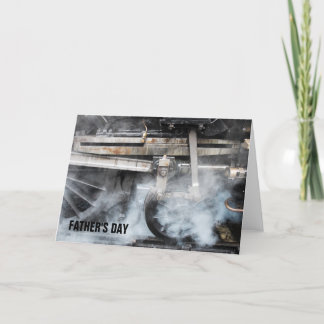 Carte de fête des pères de machine à vapeur
