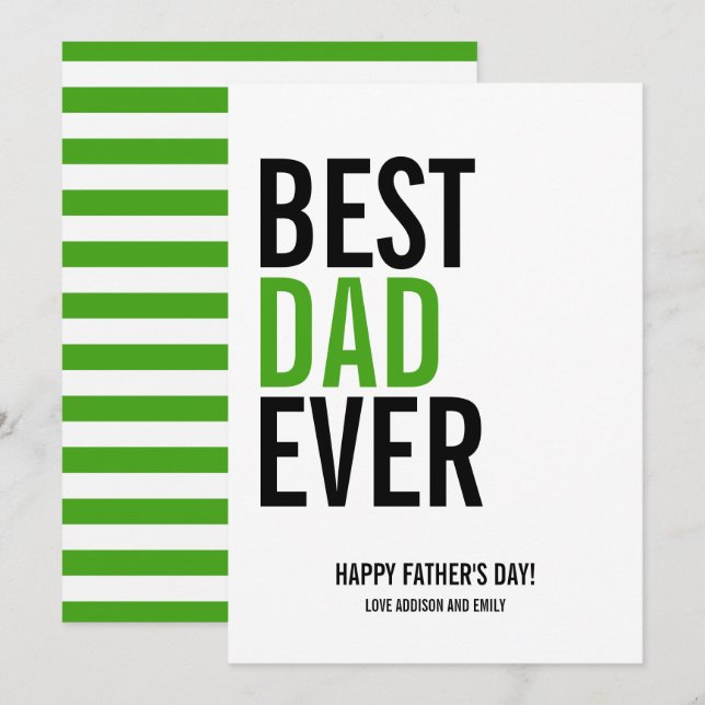 Carte de Fête des pères de meilleur papa (Devant / Derrière)