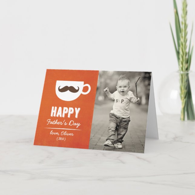Carte de fête des pères de photo de moustache de (Devant)