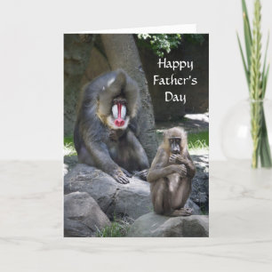 Carte de fête des pères de singe de Mandrill