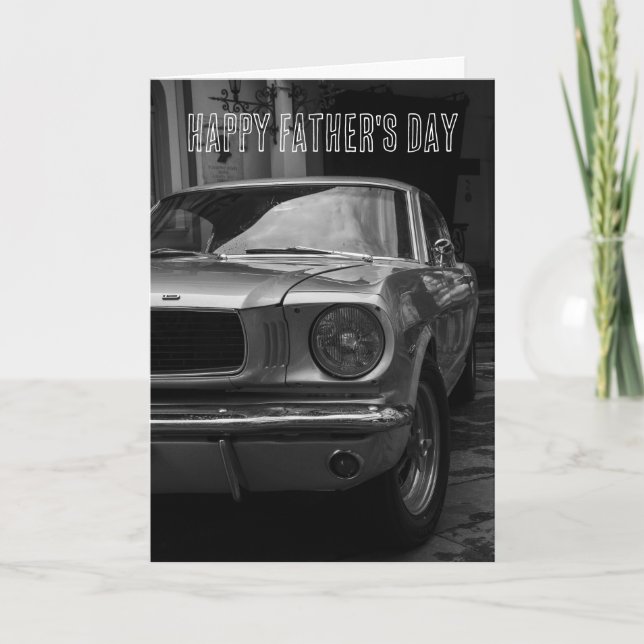 CARTE DE FÊTE DES PÈRES DE VOITURE CLASSIQUE DE 70 (Devant)
