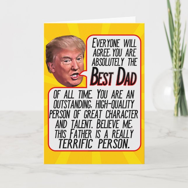 Carte de Fête des pères Donald Trump pour papa drô (Devant)