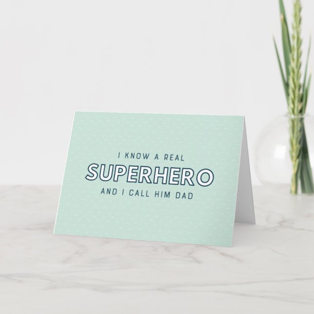 Carte de fête des pères du papa | de super héros (Devant)