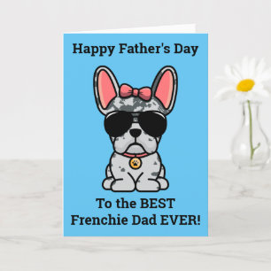 Carte de Fête des pères Femme Blue Merle French Bu