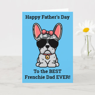 Carte de Fête des pères Femme Blue Merle French Bu