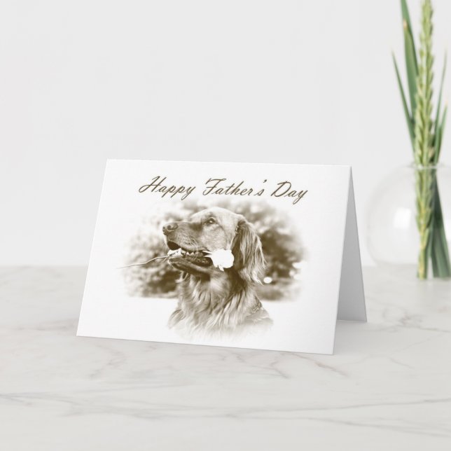 Carte de Fête des pères Golden Retriever (Devant)
