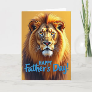 Carte de Fête des Pères Lion Doré