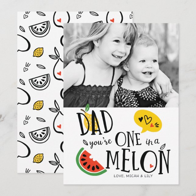 Carte de Fête des pères Melon Dad (Devant / Derrière)