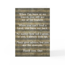 Carte de fête des pères, Merci