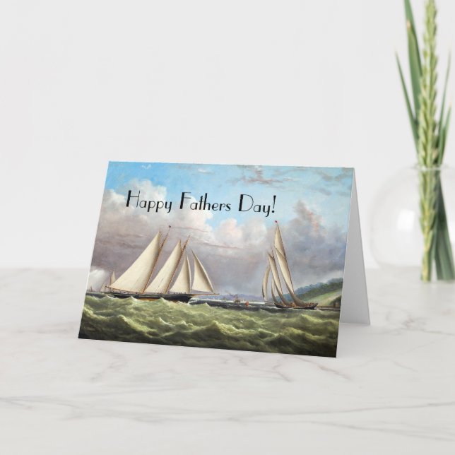 Carte de Fête des pères Ocean pour bateaux à voile (Devant)