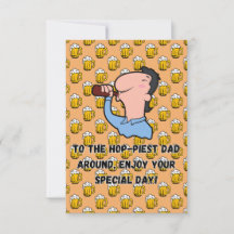 Carte de Fête des pères papa Hoppiest Funny beer P