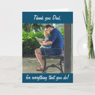 Carte de Fête des pères papa Merci photo personnal