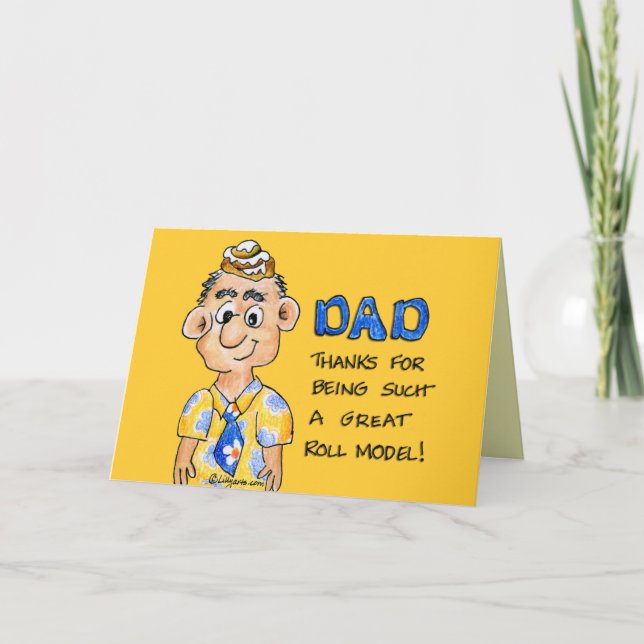 Carte de Fête des pères papa modèle rouleau (Devant)