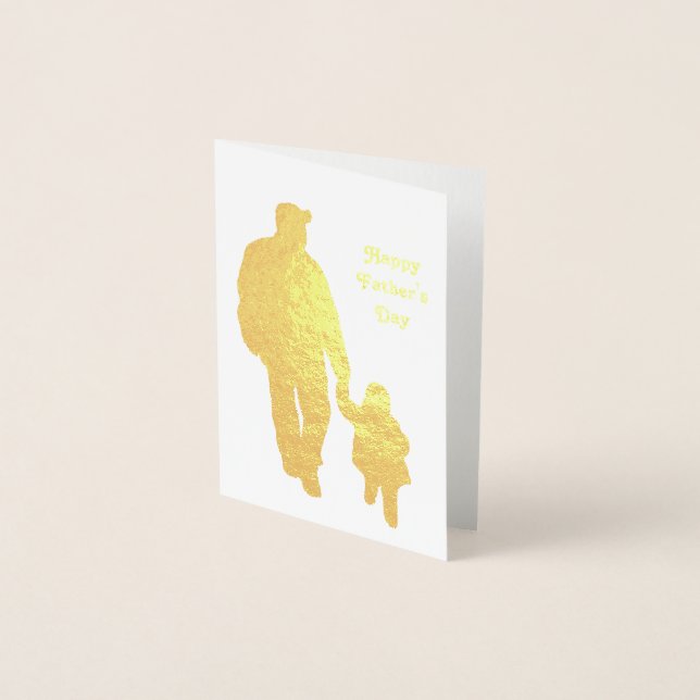 Carte de Fête des pères Papa 'n' Kiddo Silhouette  (Devant)