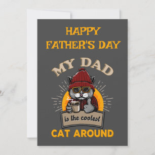 Carte de Fête des pères personnalisée cool cat pap