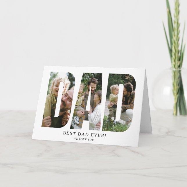 Carte de Fête des pères photo Collage de meilleur  (Devant)