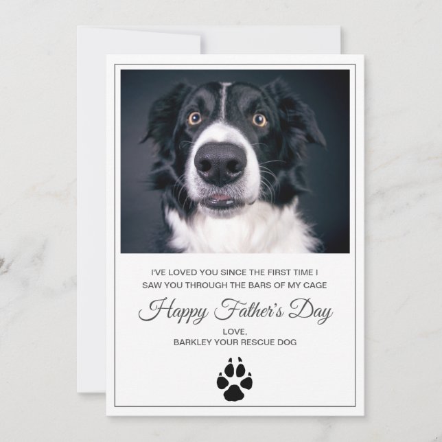 Carte de Fête des pères photo de chien de Secourt  (Devant)