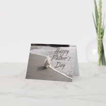 Carte de Fête des pères photo Westie Beachcombing