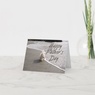 Carte de Fête des pères photo Westie Beachcombing