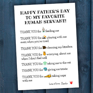 Carte De Fête des pères Plutôt Amusante Du Chat