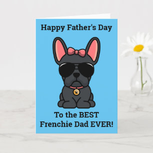 Carte de Fête des pères pour chien de taureau noir