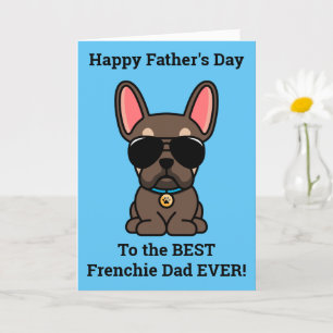 Carte de Fête des pères pour chien taureau Brown