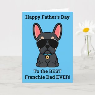 Carte de Fête des pères pour chien taureau noir mâ