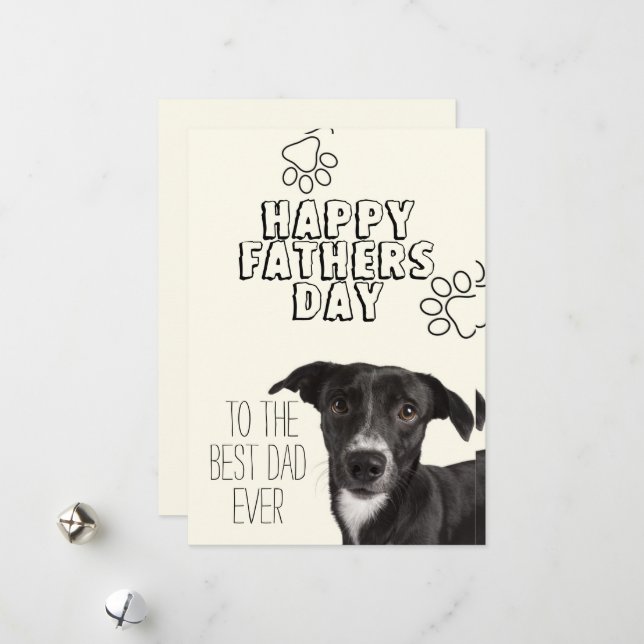 Carte de Fête des Pères pour Papa Chien (Devant/Arrière en situation)