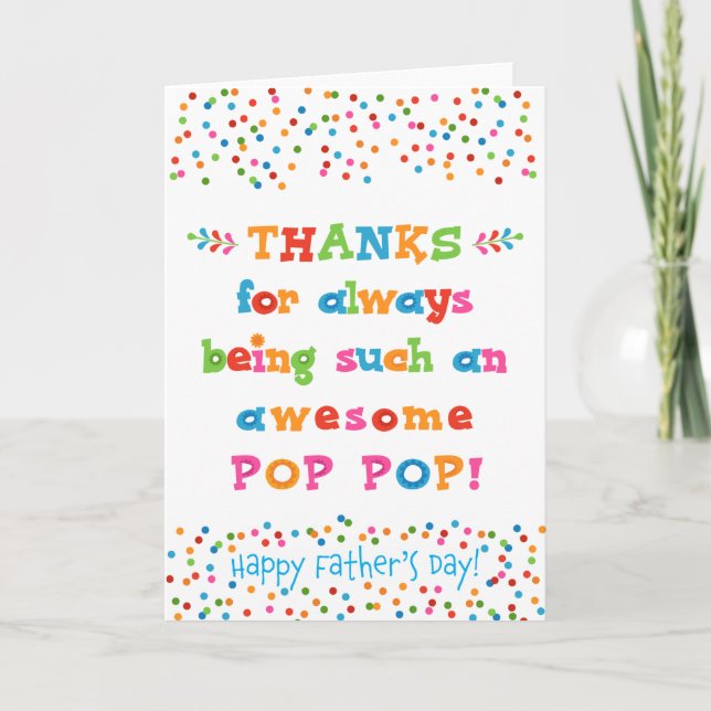 Carte de fête des pères pour Pop Pop (Devant)