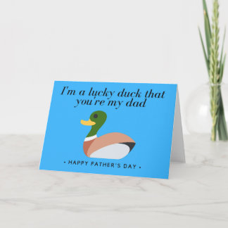Carte de fête des pères punny "canard chanceux"