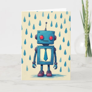 Carte de fête des pères robotique