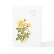 Carte de fête des pères Rose jaune aquarelle