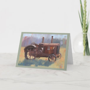 Carte de Fête des pères vintage de peinture de tra