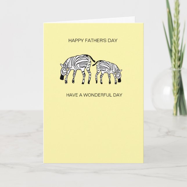Carte de Fête des pères Zebras kenyane mignonne et (Devant)