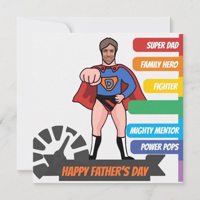 Carte de fête du père du père du super-héros (Devant)