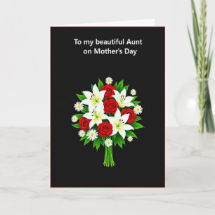 Carte de Fête Florale Tante à pois