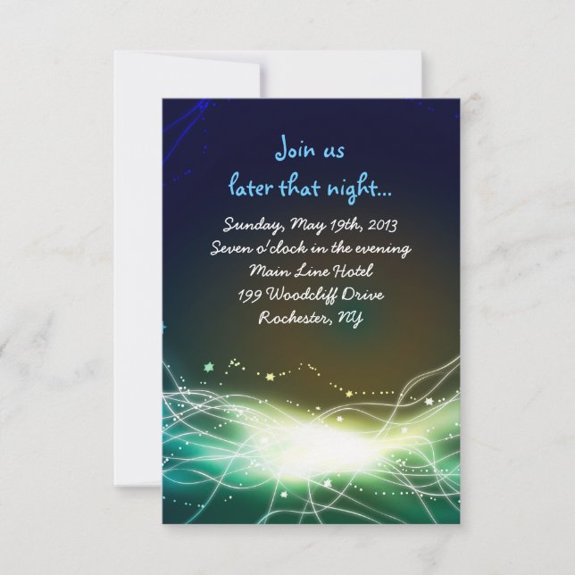 Carte de fête juive de mariage de Neon Stars (Devant)