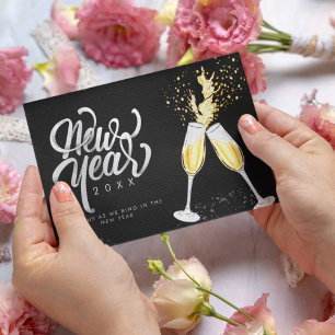 Carte de fête moderne paillettes scintillantes con