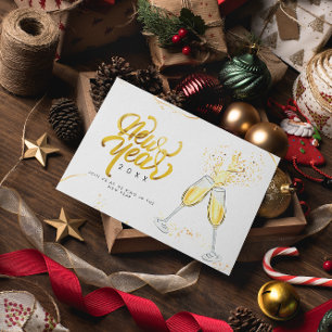 Carte de fête moderne paillettes scintillantes con
