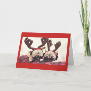 Carte de fête orientée de Noël de chiot