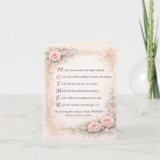 Carte de fête pliée - Carte de la fête des mères a