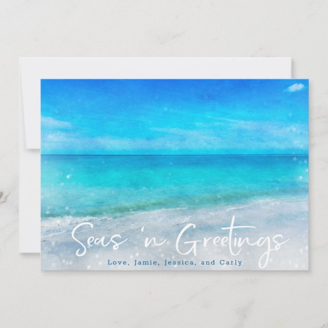 CARTE DE FÊTES COSTALE | Noël tropical sur la plag (Devant)
