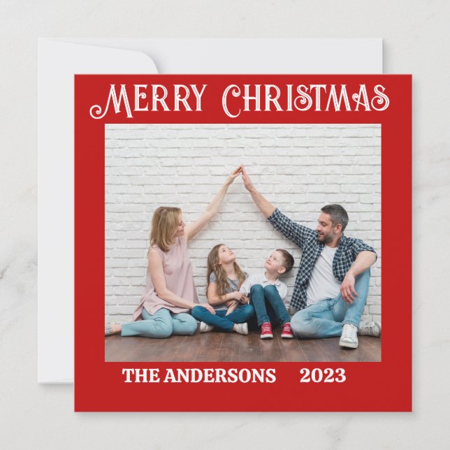 Carte de fêtes de Noël personnalisée à plat (Devant)
