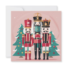 Carte de fêtes de Noël plate de Casse-Noisette