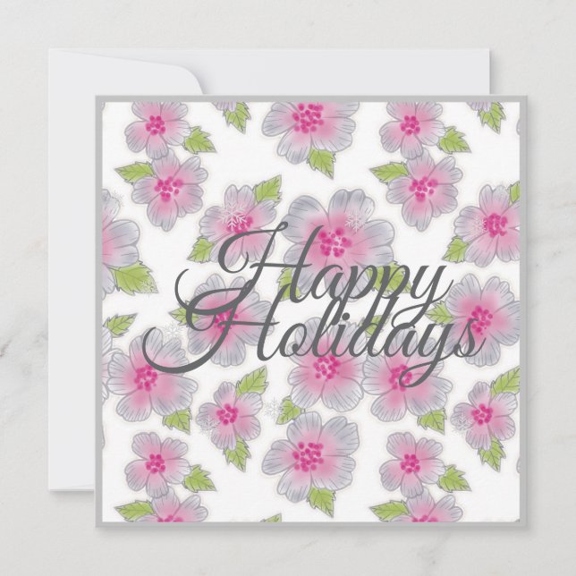 Carte de Fêtes Élégance Fleurs Joyeuses (Devant)