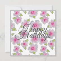 Carte de Fêtes Élégance Fleurs Joyeuses