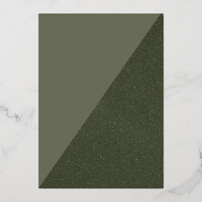 Carte de fêtes élégante en diagonale, verte mousse (Recto)