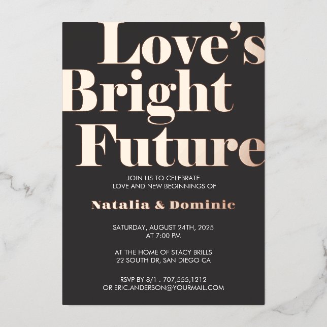 Carte de fiançailles « Love’s Bright Future » avec (Recto)