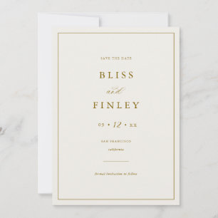Carte de fiançailles minimale BLISS Minimal Save T