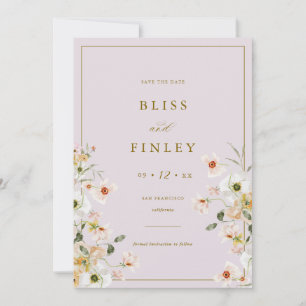 Carte de fiançailles minimale florale BLISS